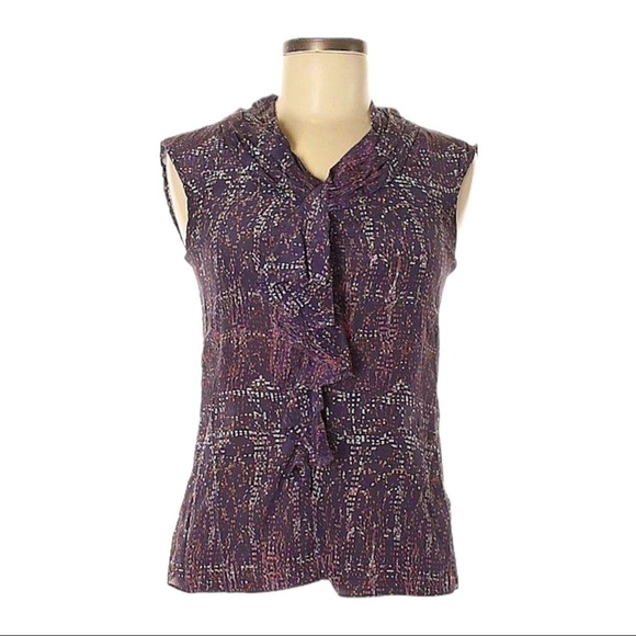 Banana Republic Tops - 🌺 Banana Republic 100% Silk Twist Front Dot Print Sleeveless Blouse Size XS